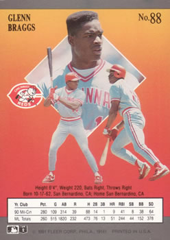 Glenn Braggs  baseball card collectible - Main Image 2