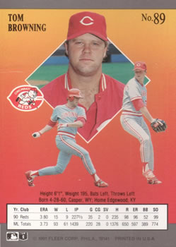 Tom Browning  baseball card collectible - Main Image 2