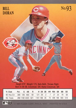 Bill Doran  baseball card collectible - Main Image 2