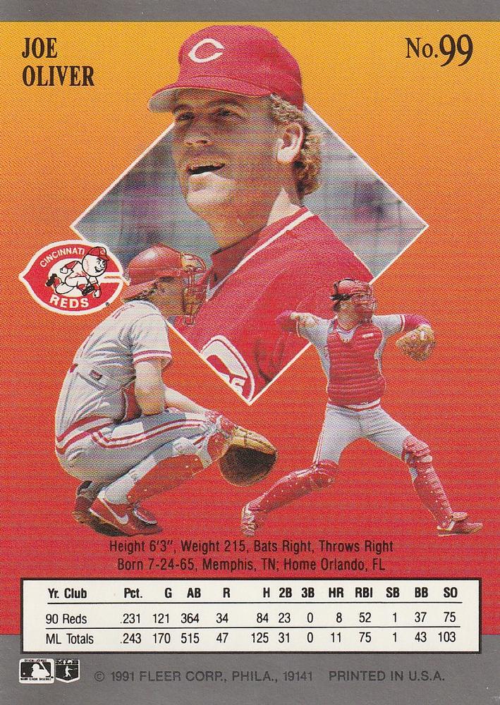 Joe Oliver  baseball card collectible - Main Image 2