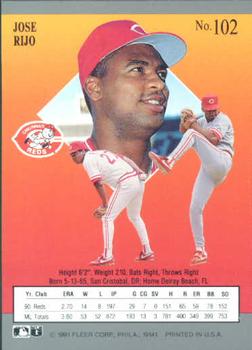 Jose Rijo  baseball card collectible - Main Image 2