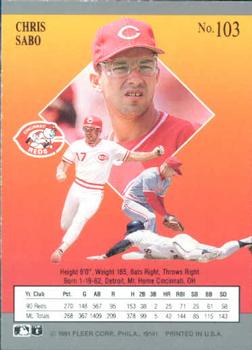 Chris Sabo  baseball card collectible - Main Image 2