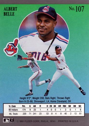 Albert Belle  baseball card collectible - Main Image 2