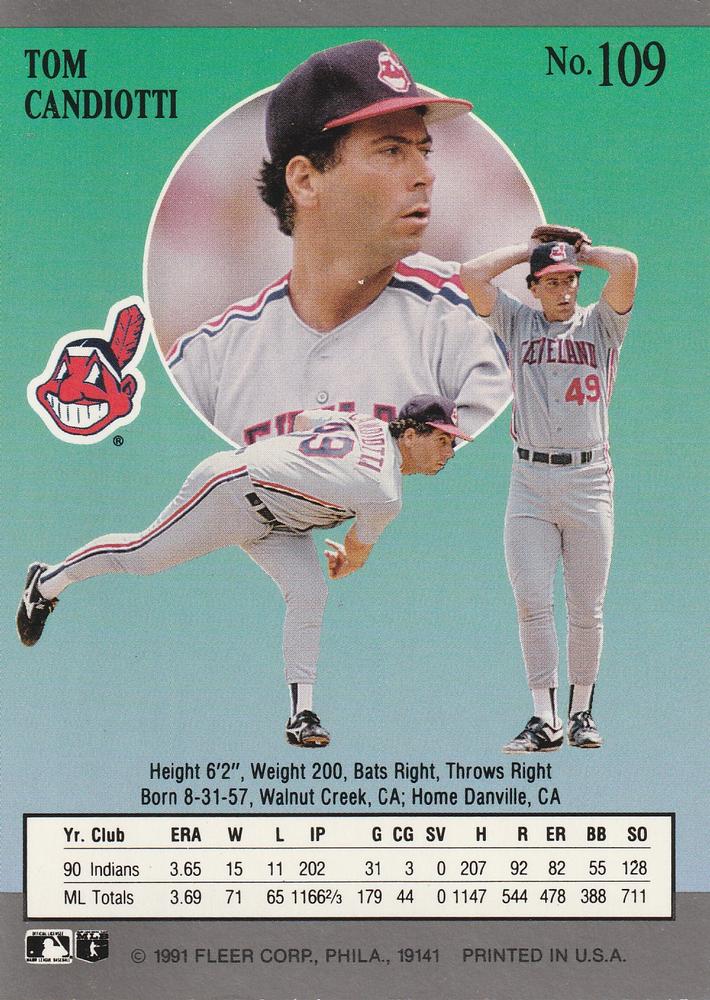 Tom Candiotti  baseball card collectible - Main Image 2