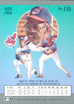 Alex Cole  baseball card collectible - Main Image 2