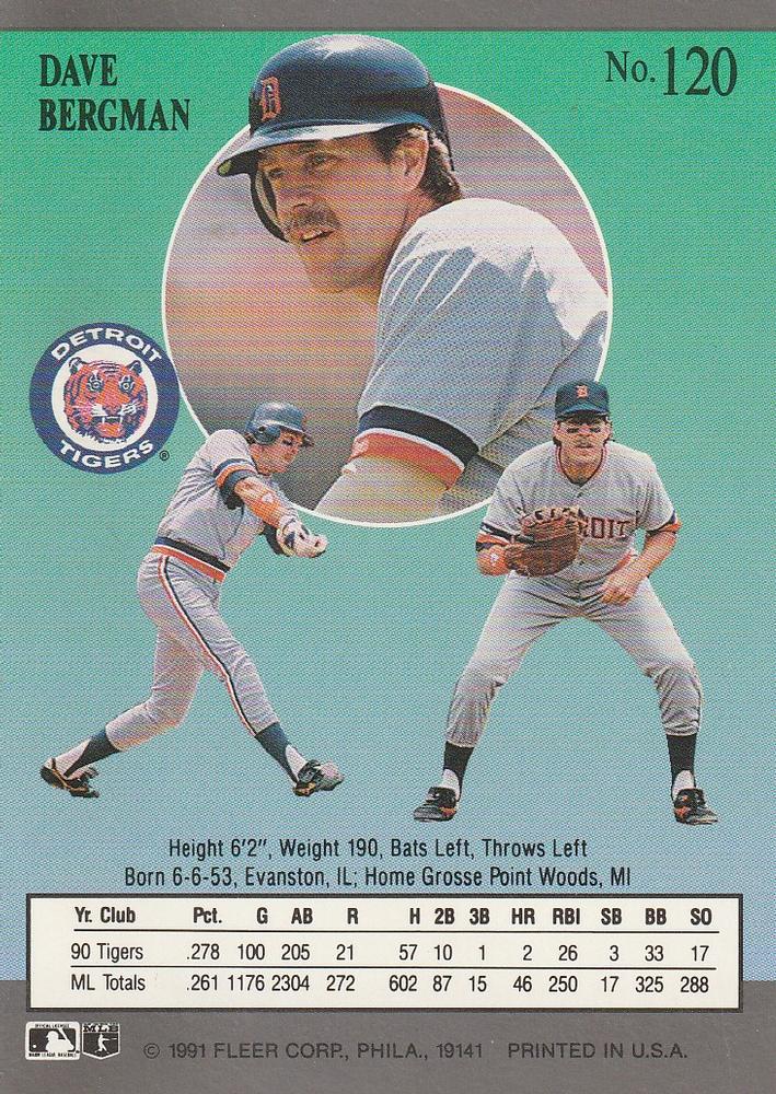 Dave Bergman  baseball card collectible - Main Image 2