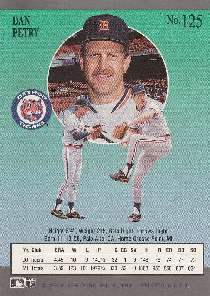 Dan Petry  baseball card collectible - Main Image 2