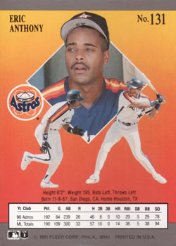 Eric Anthony  baseball card collectible - Main Image 2