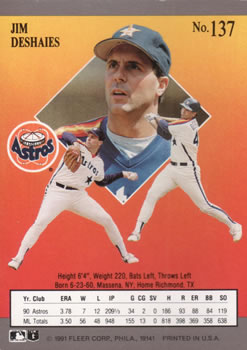 Jim Deshaies  baseball card collectible - Main Image 2