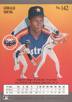 Gerald Young  baseball card collectible - Main Image 2