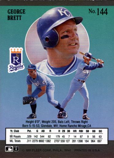 George Brett  baseball card collectible - Main Image 2