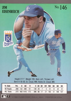 Jim Eisenreich  baseball card collectible - Main Image 2