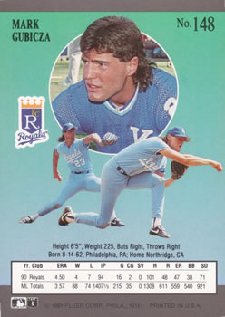 Mark Gubicza  baseball card collectible - Main Image 2