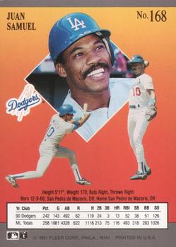 Juan Samuel  baseball card collectible - Main Image 2