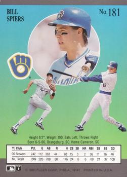 Bill Spiers  baseball card collectible - Main Image 2