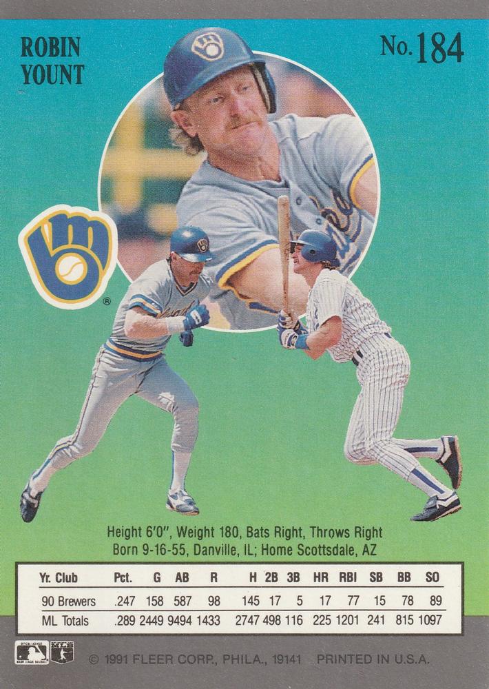 Robin Yount  baseball card collectible - Main Image 2