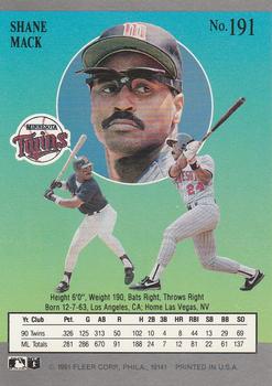 Shane Mack  baseball card collectible - Main Image 2