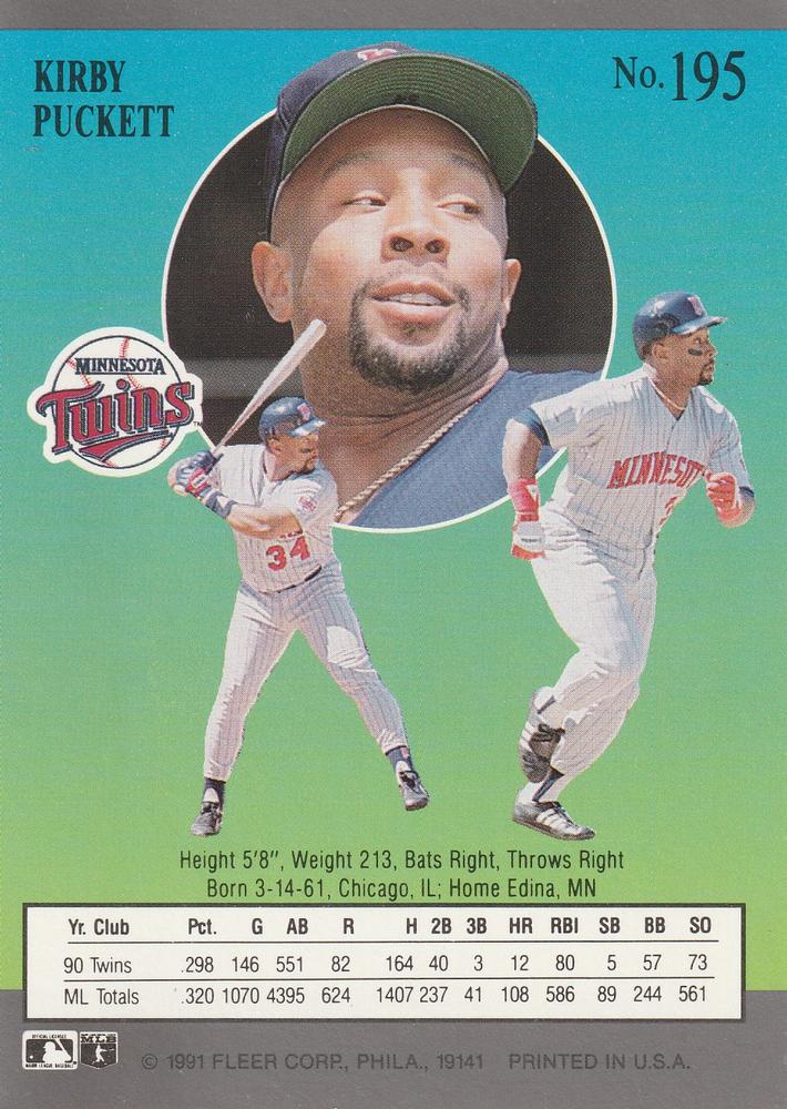 Kirby Puckett  baseball card collectible - Main Image 2