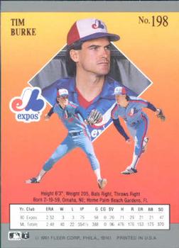 Tim Burke  baseball card collectible - Main Image 2