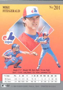 Mike Fitzgerald  baseball card collectible - Main Image 2