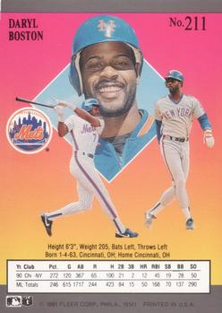 Daryl Boston  baseball card collectible - Main Image 2