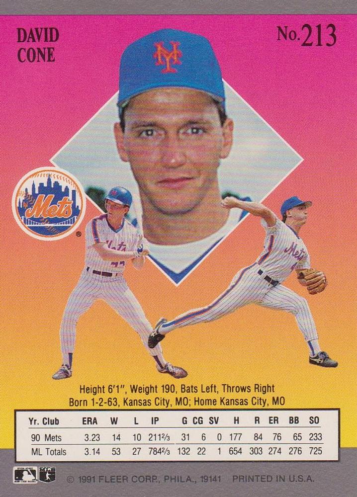 David Cone  baseball card collectible - Main Image 2
