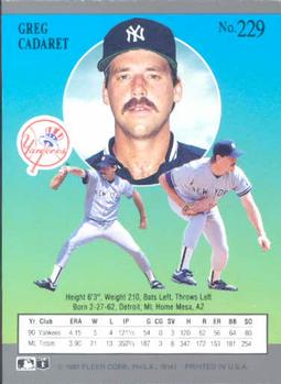 Greg Cadaret  baseball card collectible - Main Image 2