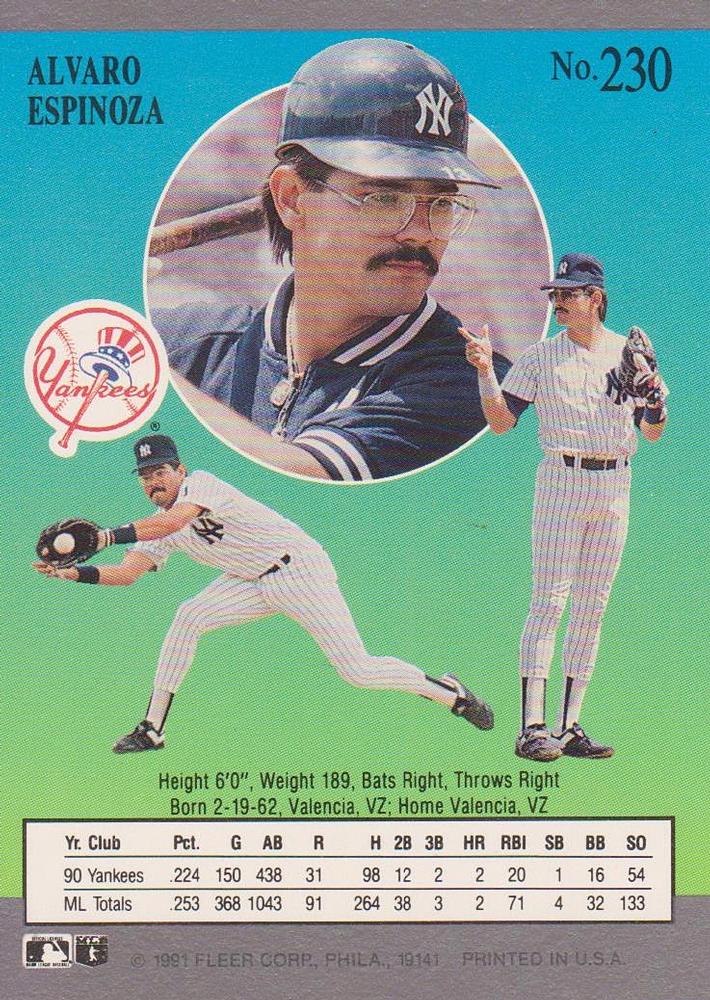 Alvaro Espinoza  baseball card collectible - Main Image 2