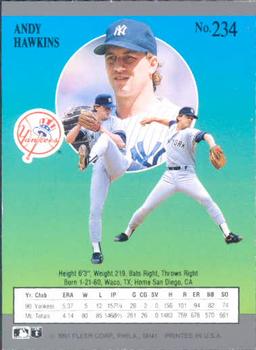 Andy Hawkins  baseball card collectible - Main Image 2