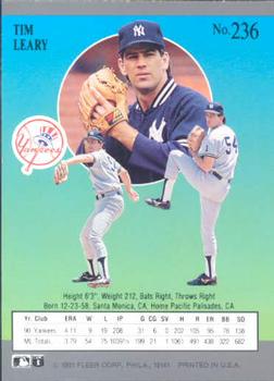 Tim Leary  baseball card collectible - Main Image 2