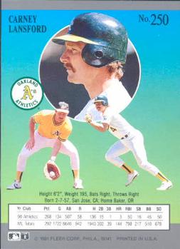 Carney Lansford  baseball card collectible - Main Image 2