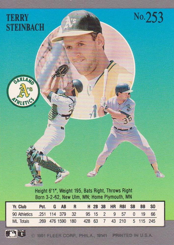 Terry Steinbach  baseball card collectible - Main Image 2