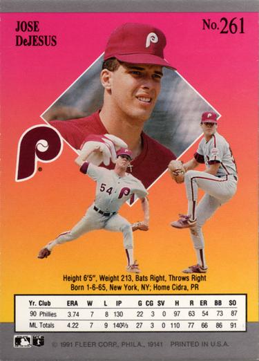 Jose DeJesus  baseball card collectible - Main Image 2