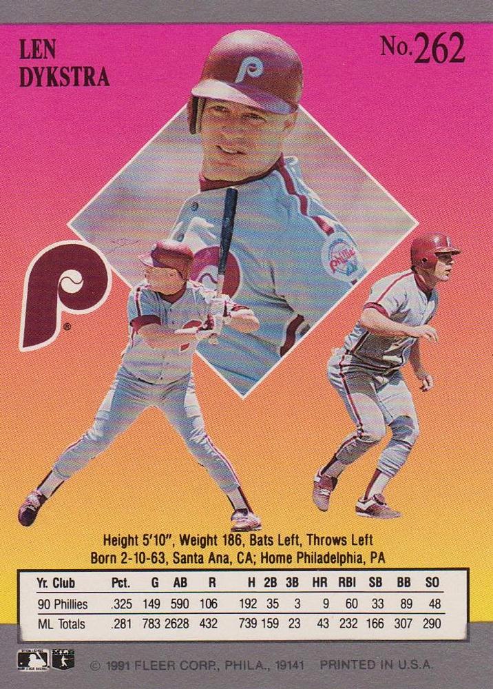 Len Dykstra  baseball card collectible - Main Image 2