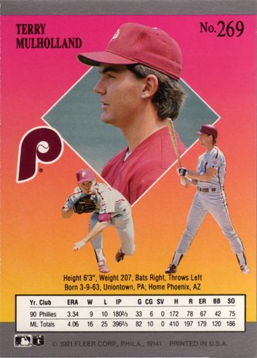 Terry Mulholland  baseball card collectible - Main Image 2