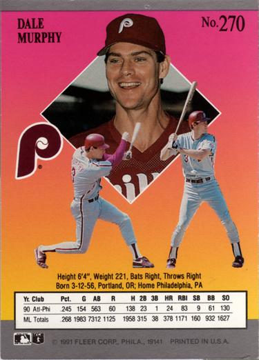 Dale Murphy  baseball card collectible - Main Image 2