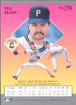 Neal Heaton  baseball card collectible - Main Image 2