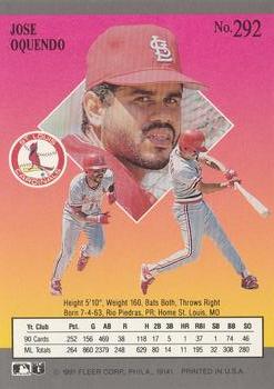 Jose Oquendo  baseball card collectible - Main Image 2