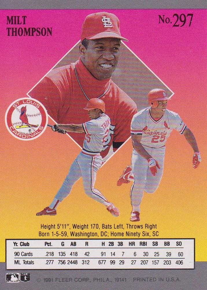 Milt Thompson  baseball card collectible - Main Image 2