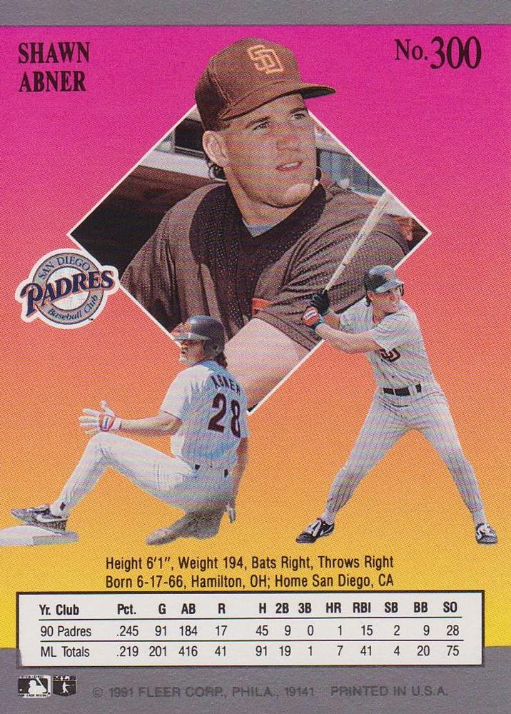 Shawn Abner  baseball card collectible - Main Image 2