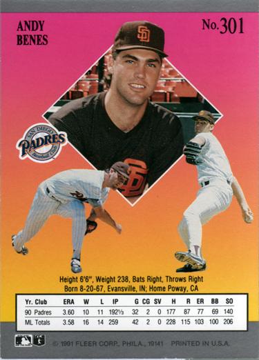 Andy Benes  baseball card collectible - Main Image 2