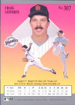 Craig Lefferts  baseball card collectible - Main Image 2