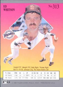 Ed Whitson  baseball card collectible - Main Image 2