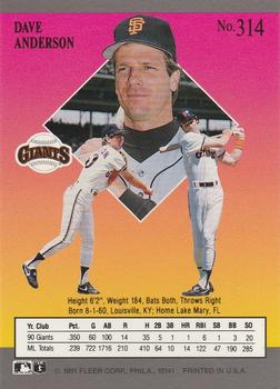 Dave Anderson  baseball card collectible - Main Image 2