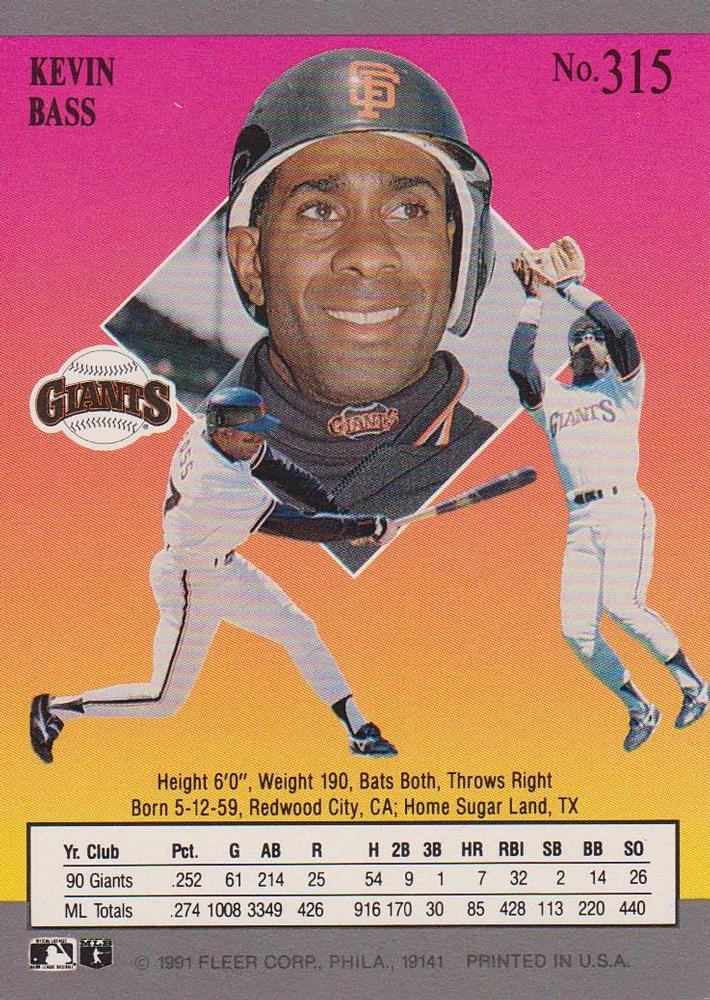 Kevin Bass  baseball card collectible - Main Image 2