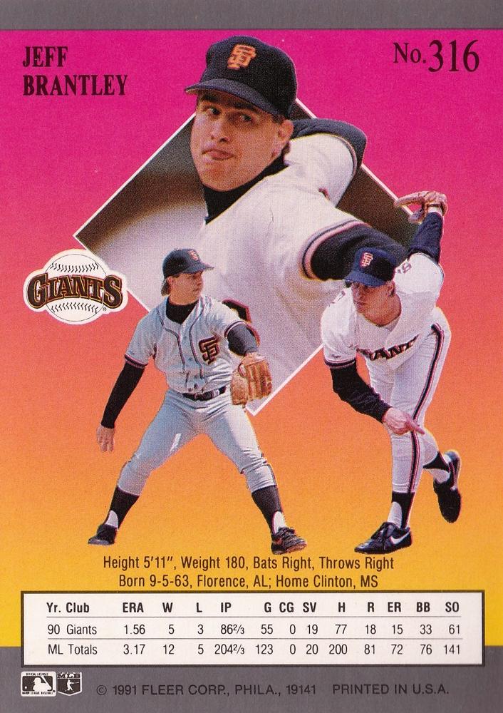 Jeff Brantley  baseball card collectible - Main Image 2