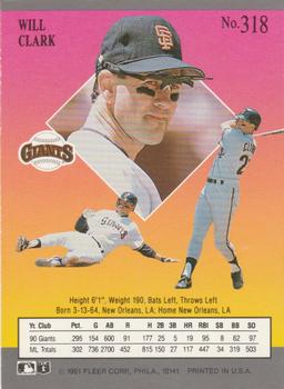 Will Clark  baseball card collectible - Main Image 2