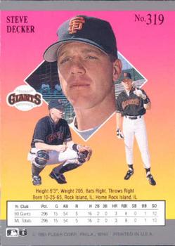Steve Decker  baseball card collectible - Main Image 2