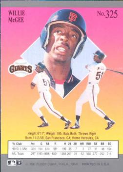 Willie McGee  baseball card collectible - Main Image 2