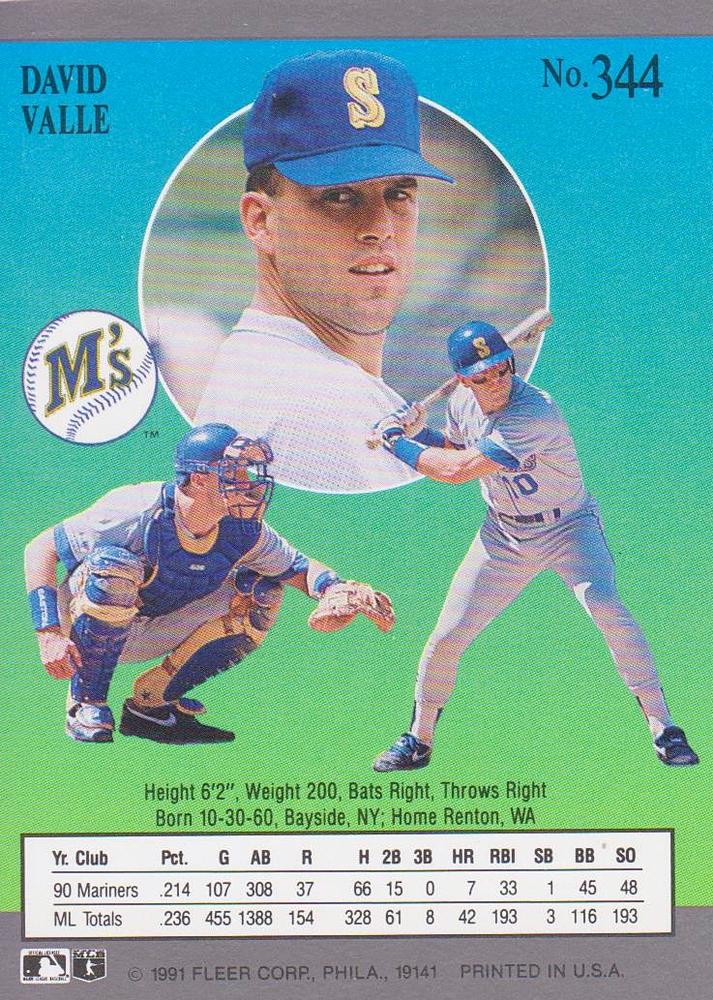 David Valle  baseball card collectible - Main Image 2